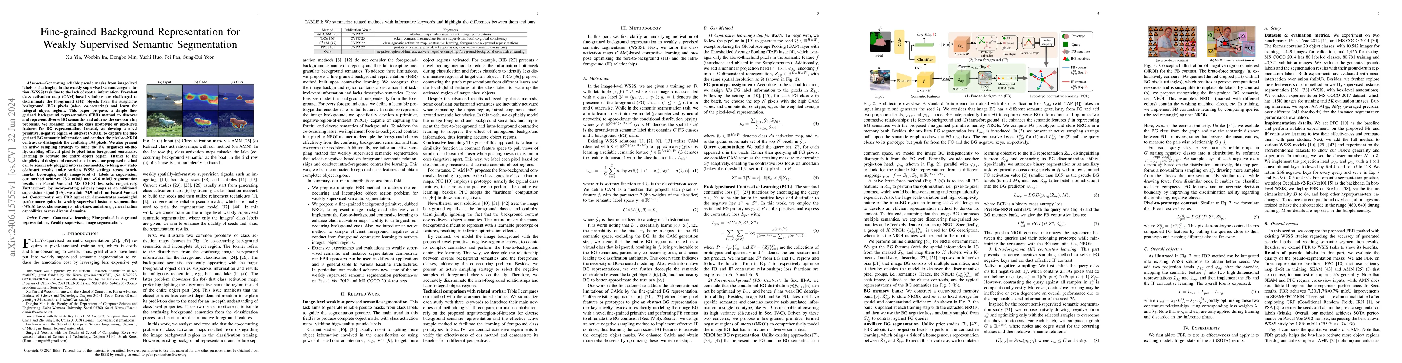 Thumbnail for Fine-grained Background Representation for Weakly Supervised Semantic
  Segmentation