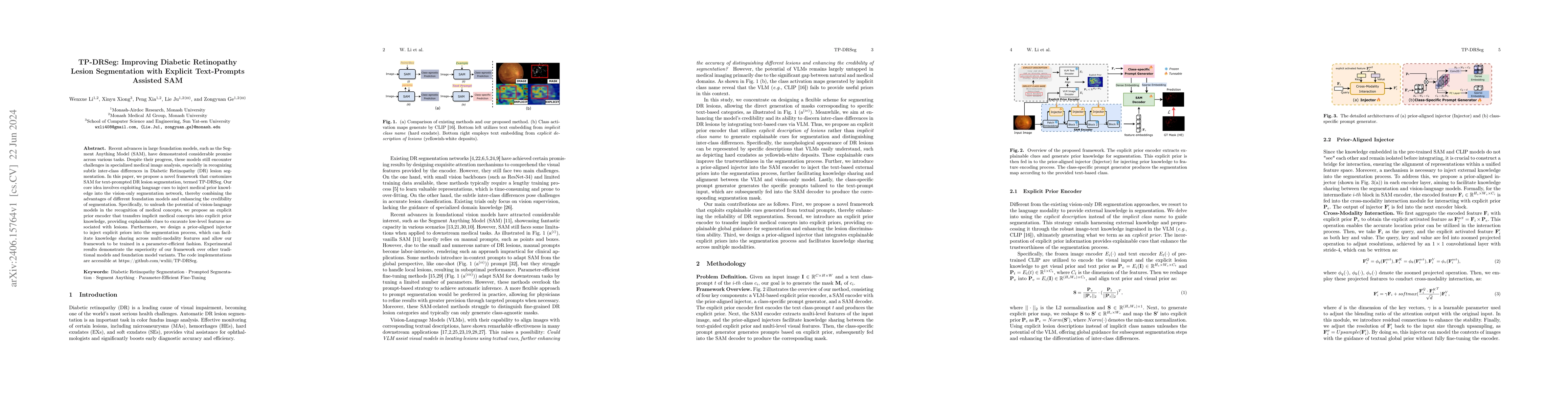 Thumbnail for TP-DRSeg: Improving Diabetic Retinopathy Lesion Segmentation with
  Explicit Text-Prompts Assisted SAM