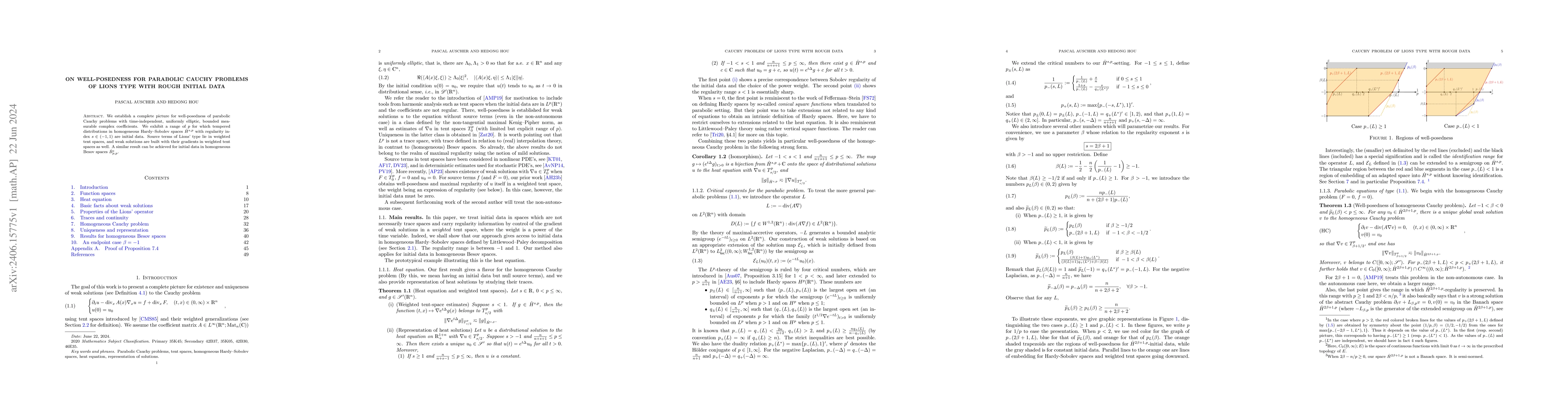Thumbnail for On well-posedness for parabolic Cauchy problems of Lions type with rough
  initial data