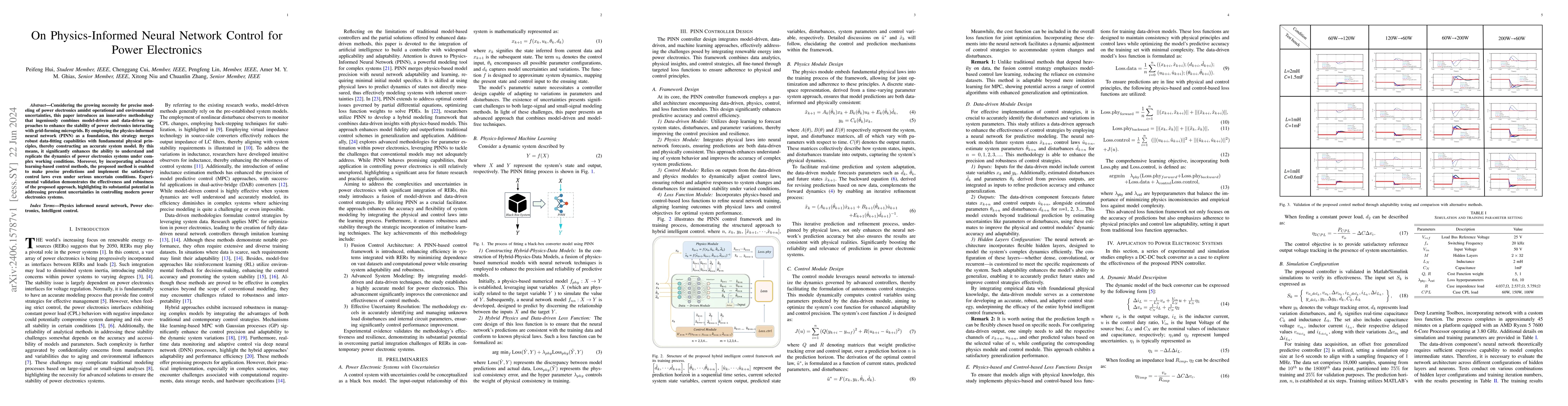 Thumbnail for On Physics-Informed Neural Network Control for Power Electronics