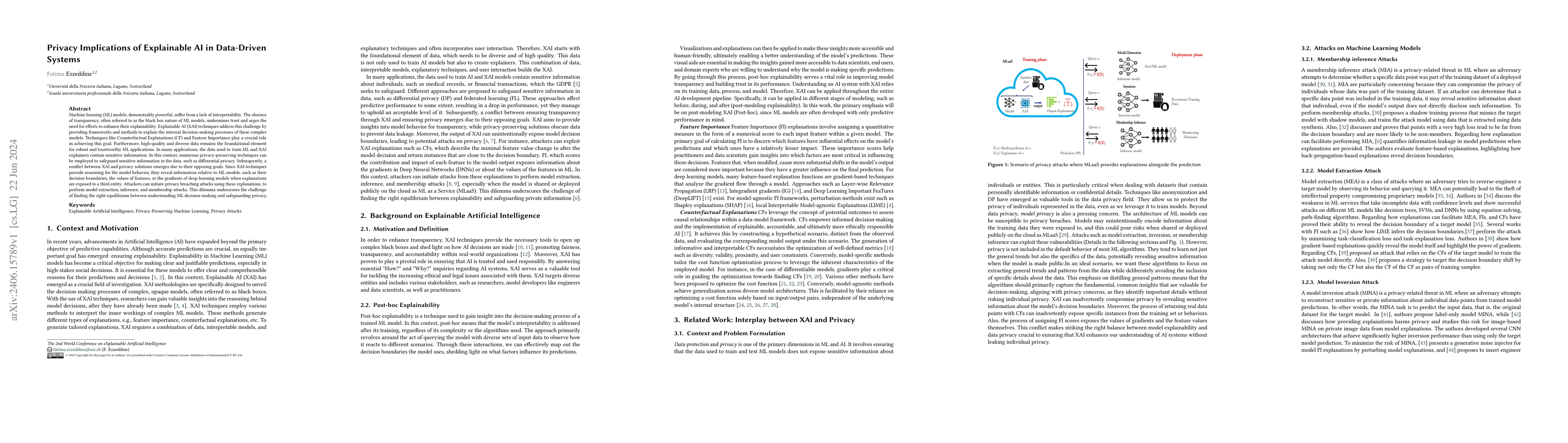 Thumbnail for Privacy Implications of Explainable AI in Data-Driven Systems