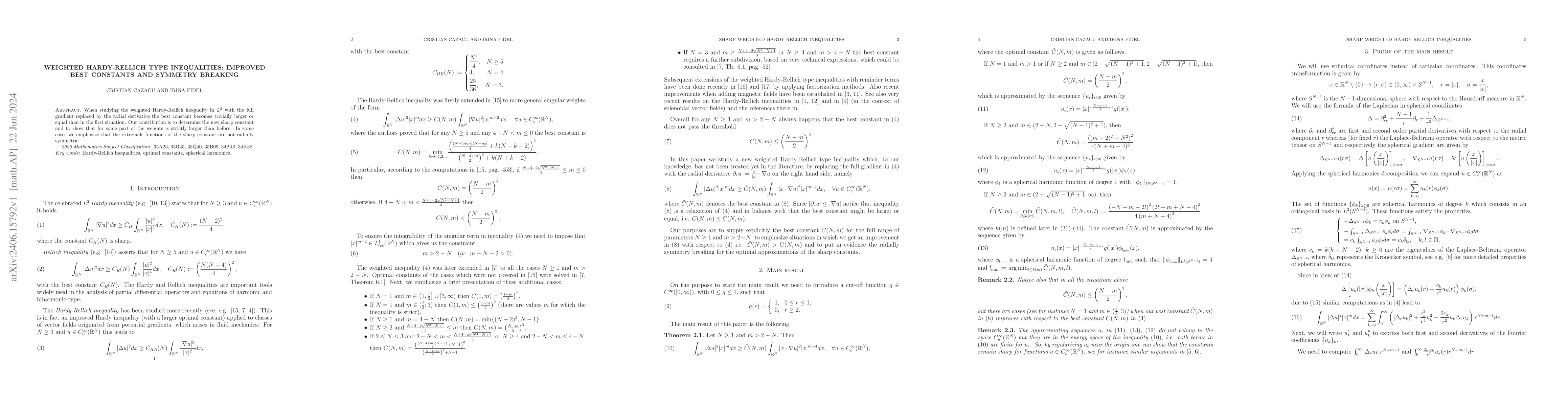 Thumbnail for Weighted Hardy-Rellich type inequalities: improved best constants and
  symmetry breaking