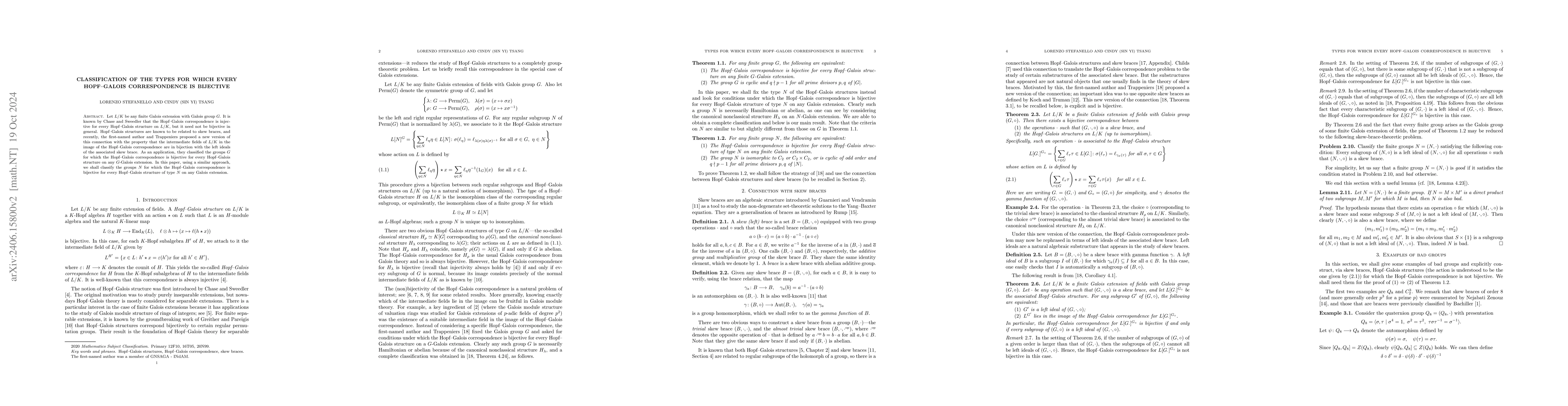 Thumbnail for Classification of the types for which every Hopf--Galois correspondence
  is bijective