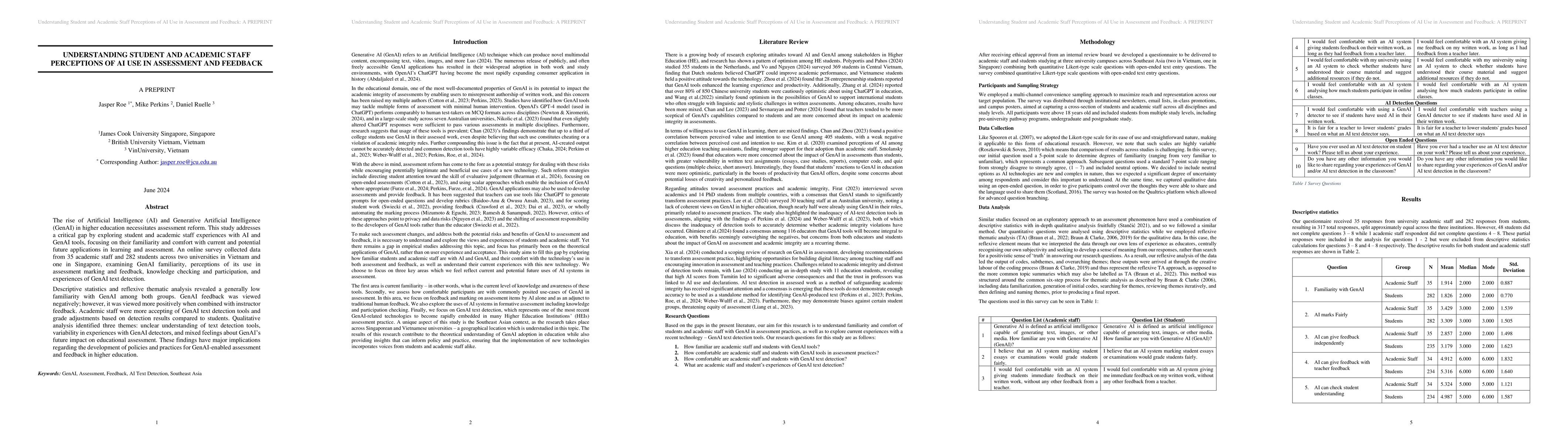 Thumbnail for Understanding Student and Academic Staff Perceptions of AI Use in
  Assessment and Feedback