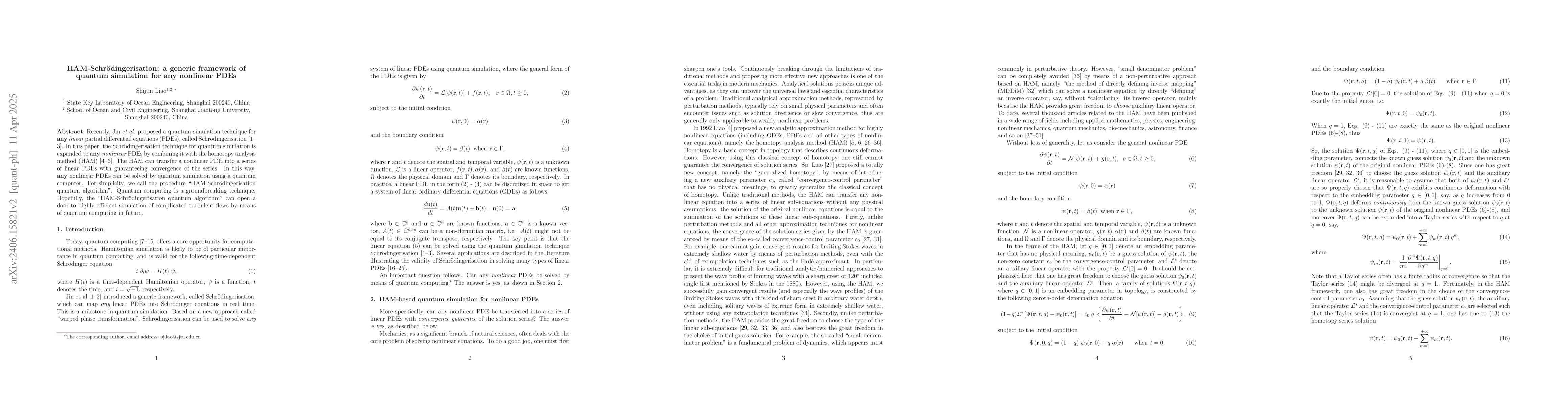 Thumbnail for A general frame of quantum simulation for nonlinear partial differential
  equations