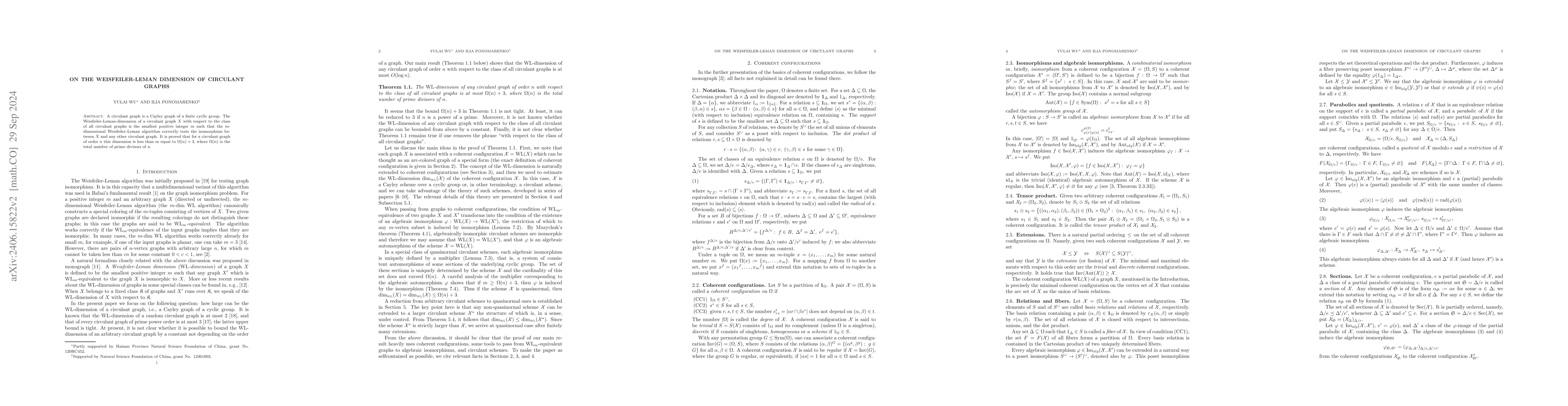 Thumbnail for On the Weisfeiler-Leman dimension of circulant graphs