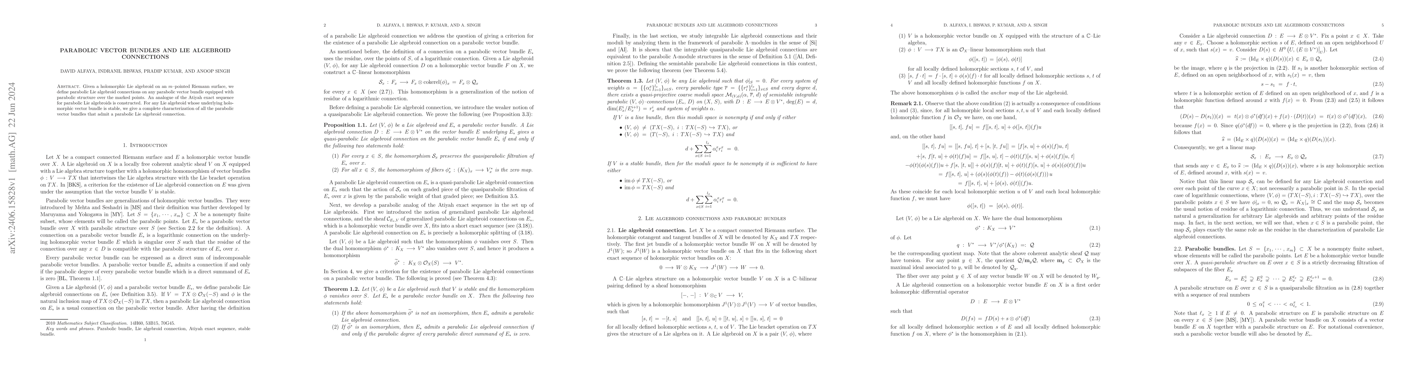 Thumbnail for Parabolic vector bundles and Lie algebroid connections
