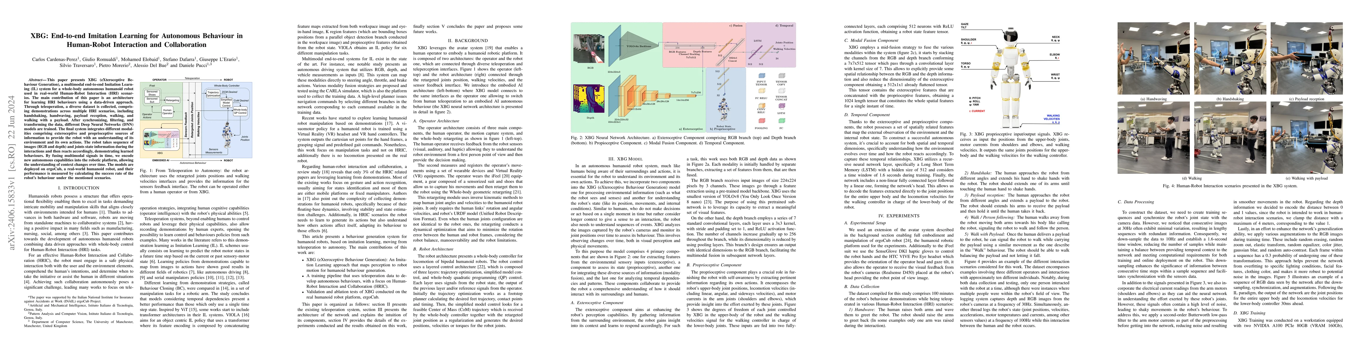 Thumbnail for XBG: End-to-end Imitation Learning for Autonomous Behaviour in
  Human-Robot Interaction and Collaboration