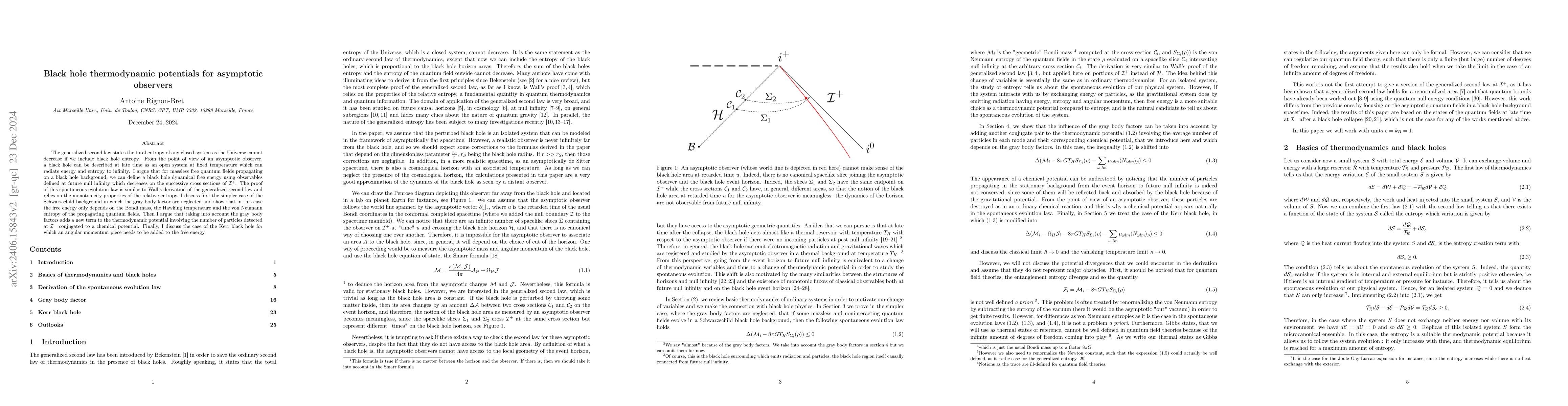 Thumbnail for Black hole thermodynamic potentials for asymptotic observers