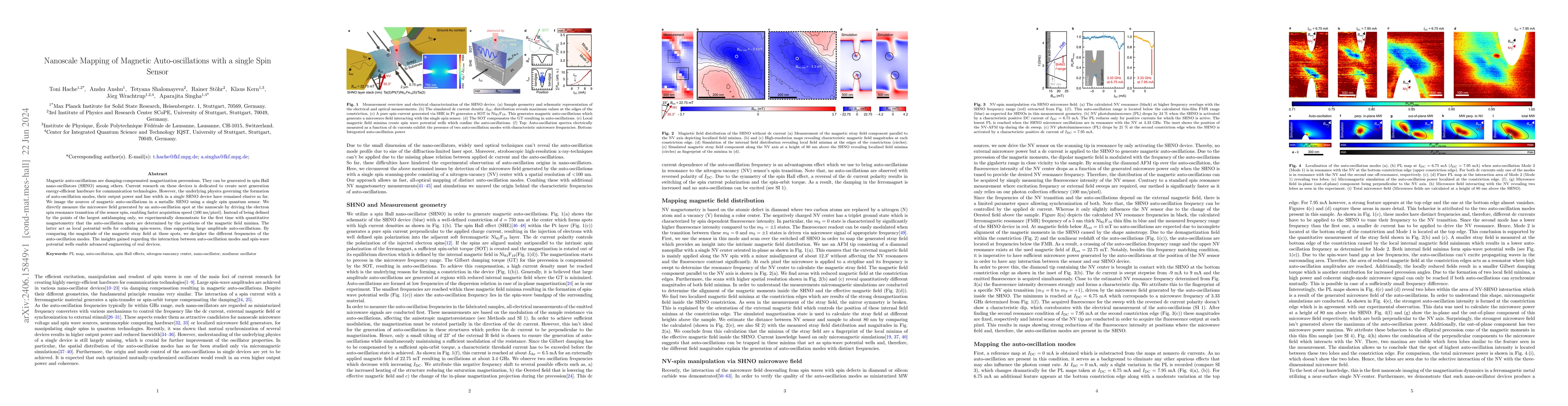 Thumbnail for Nanoscale Mapping of Magnetic Auto-oscillations with a single Spin
  Sensor