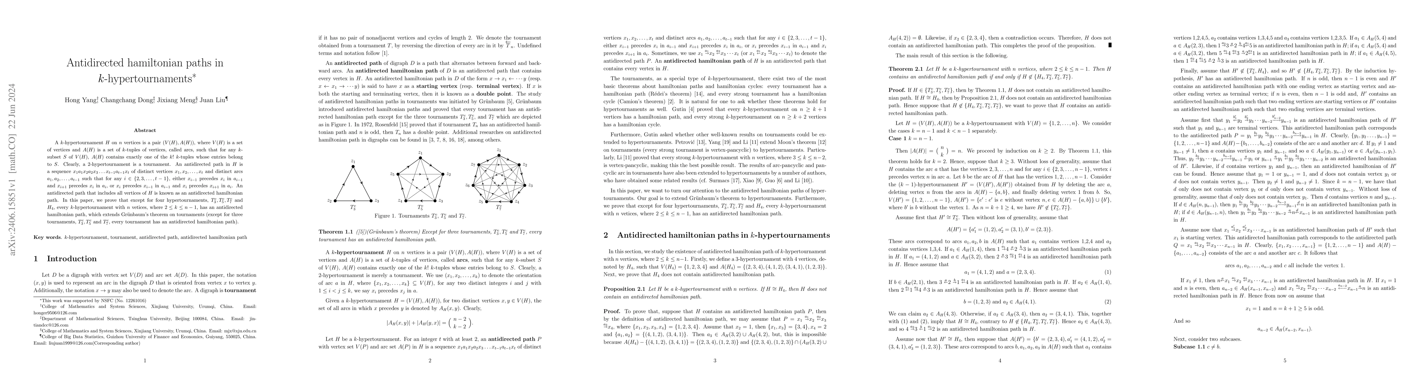 Thumbnail for Antidirected hamiltonian paths in $k$-hypertournaments