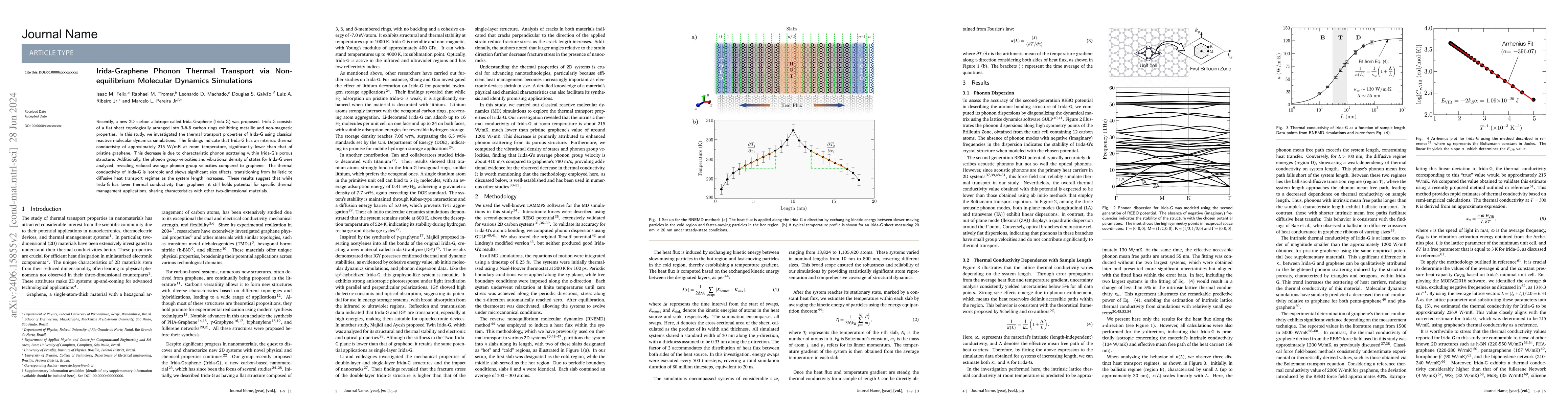 Thumbnail for Irida-Graphene Phonon Thermal Transport via Non-equilibrium Molecular
  Dynamics Simulations
