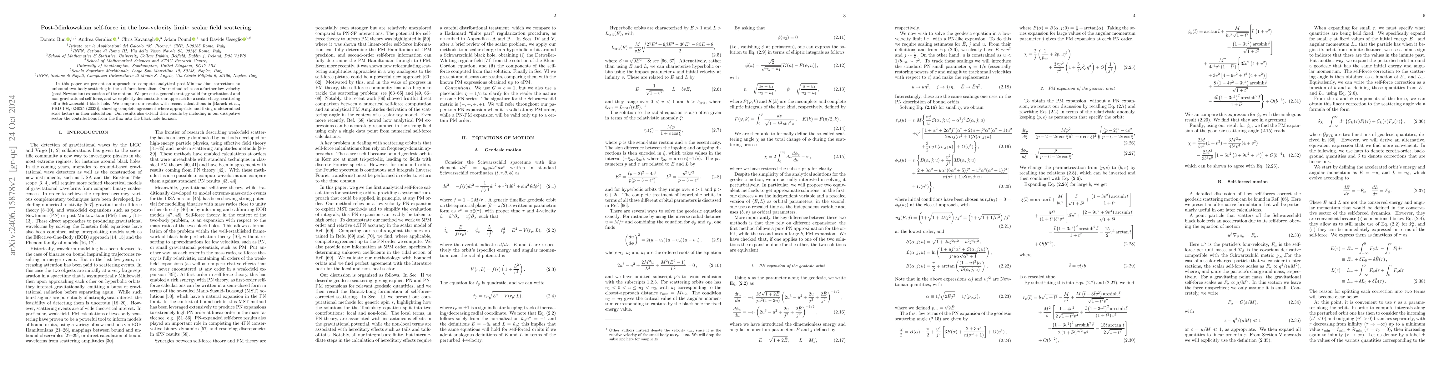 Thumbnail for Post-Minkowskian self-force in the low-velocity limit: scalar field
  scattering