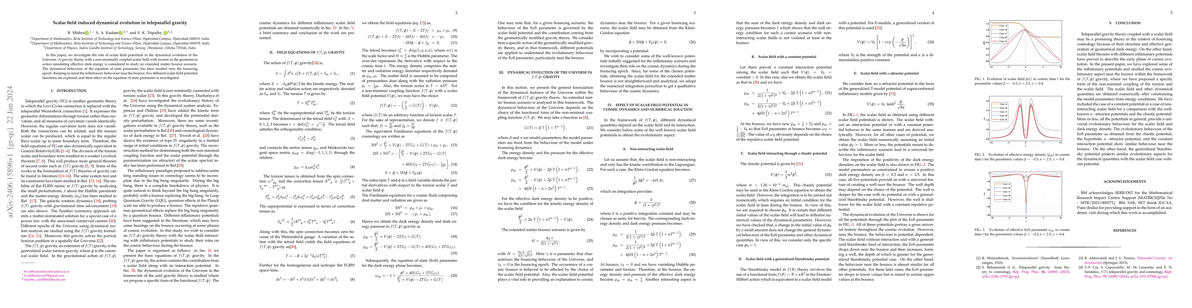 Thumbnail for Scalar field induced dynamical evolution in teleparallel gravity