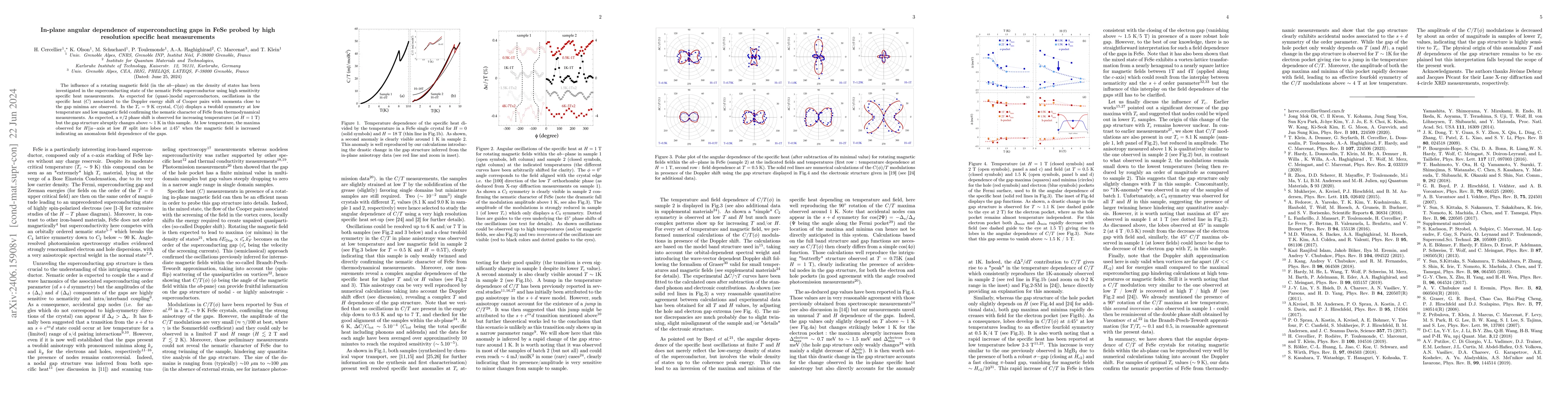 Thumbnail for In-plane angular dependence of superconducting gaps in FeSe probed by
  high resolution specific heat measurements