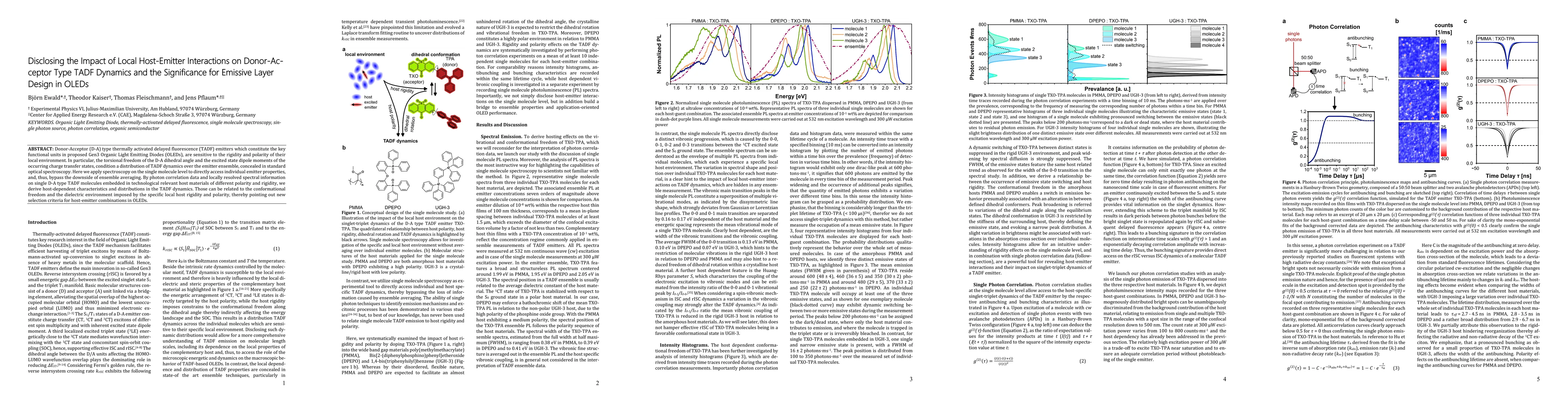 Thumbnail for Disclosing the Impact of Local Host-Emitter Interactions on
  Donor-Acceptor Type TADF Dynamics and the Significance for Emissive Layer
  Design in OLEDs