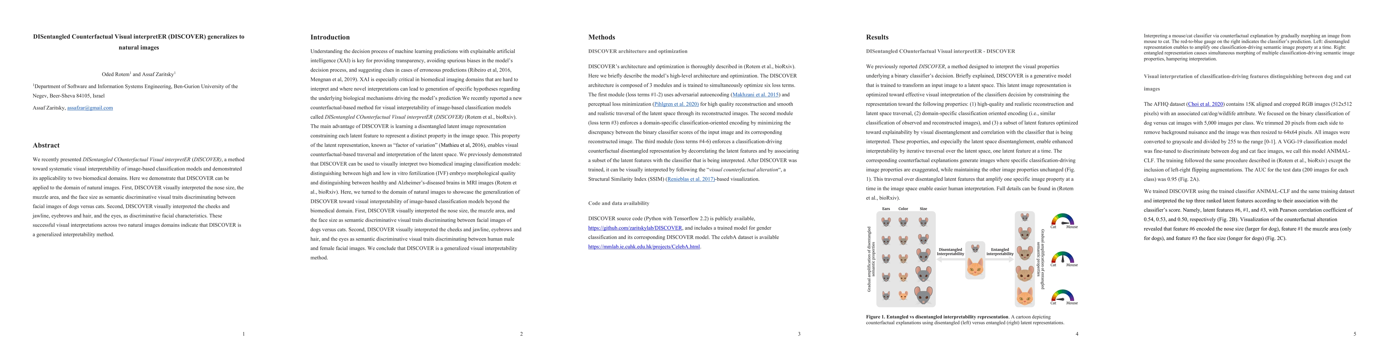 Thumbnail for DISentangled Counterfactual Visual interpretER (DISCOVER) generalizes to
  natural images