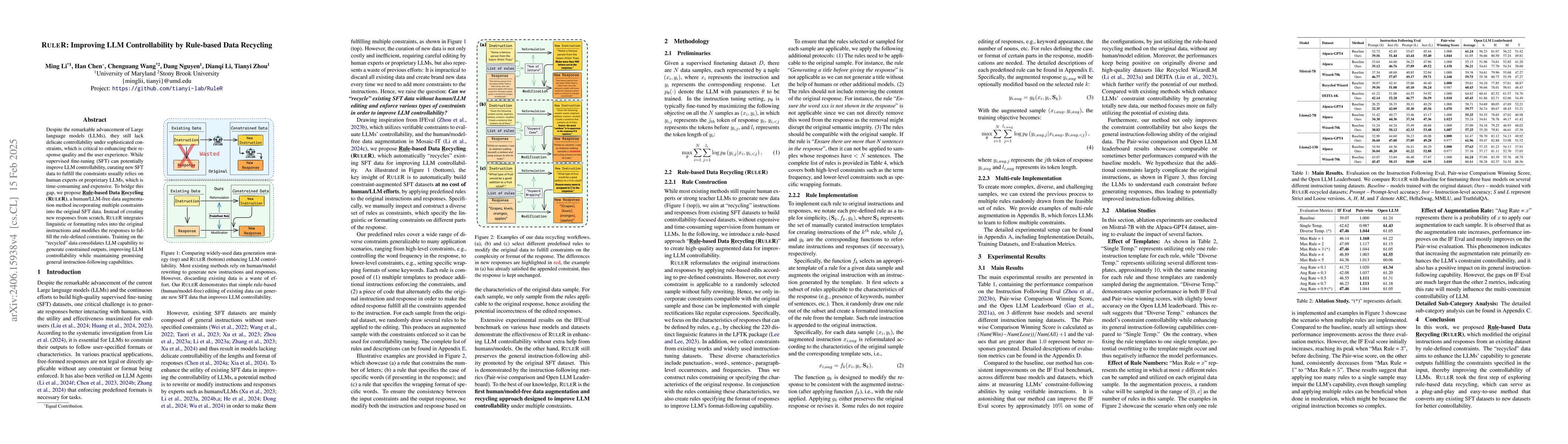 Thumbnail for RuleR: Improving LLM Controllability by Rule-based Data Recycling