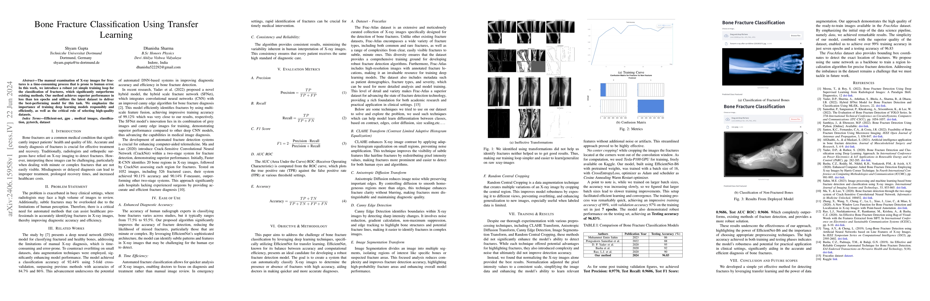 Thumbnail for Bone Fracture Classification using Transfer Learning