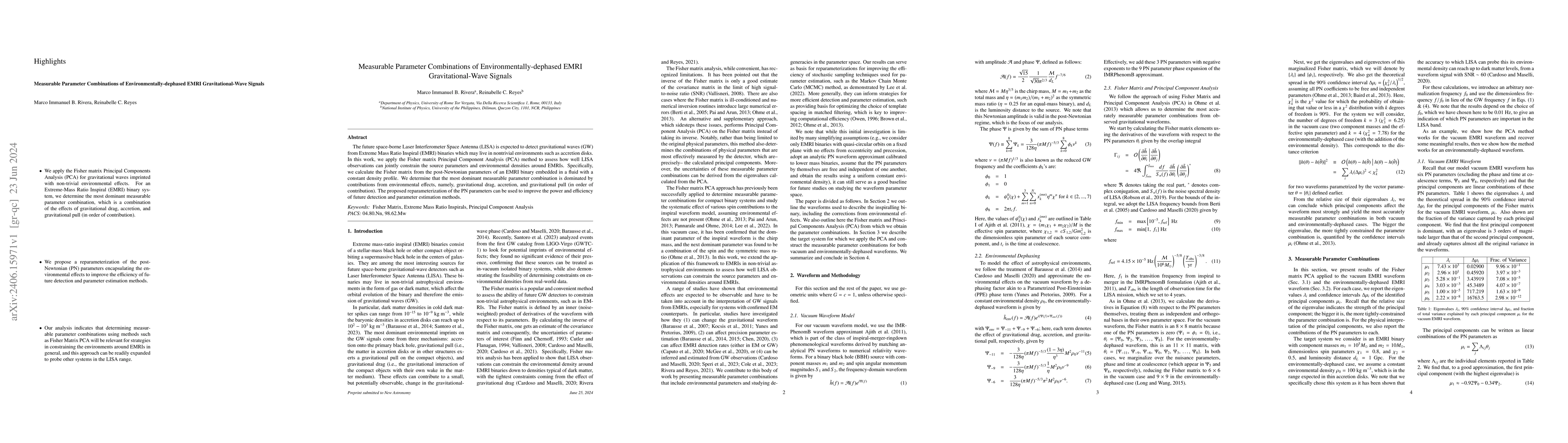 Thumbnail for Measurable Parameter Combinations of Environmentally-dephased EMRI
  Gravitational-Wave Signals