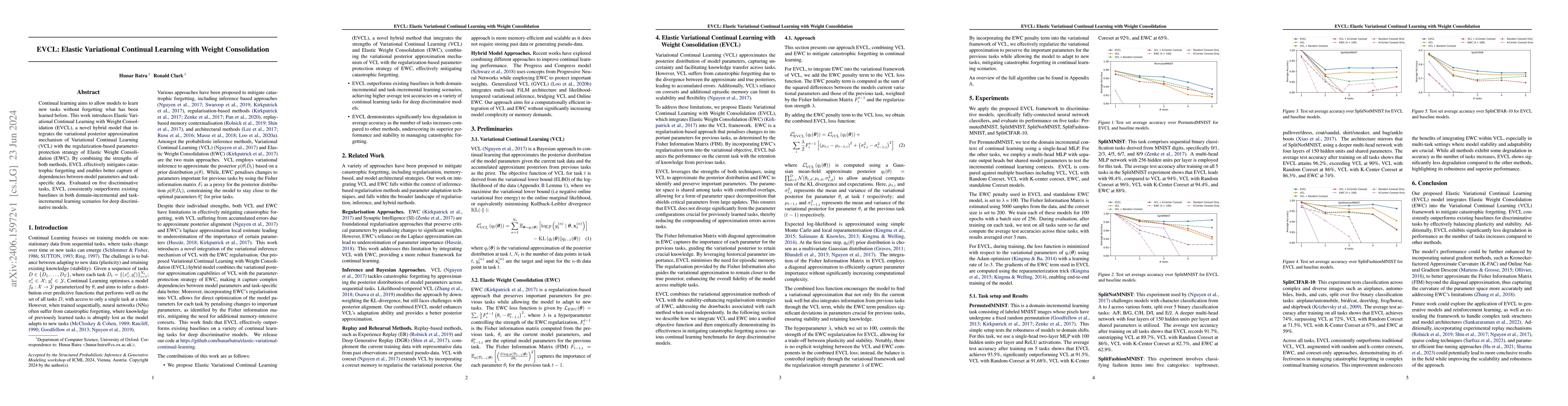 Thumbnail for EVCL: Elastic Variational Continual Learning with Weight Consolidation