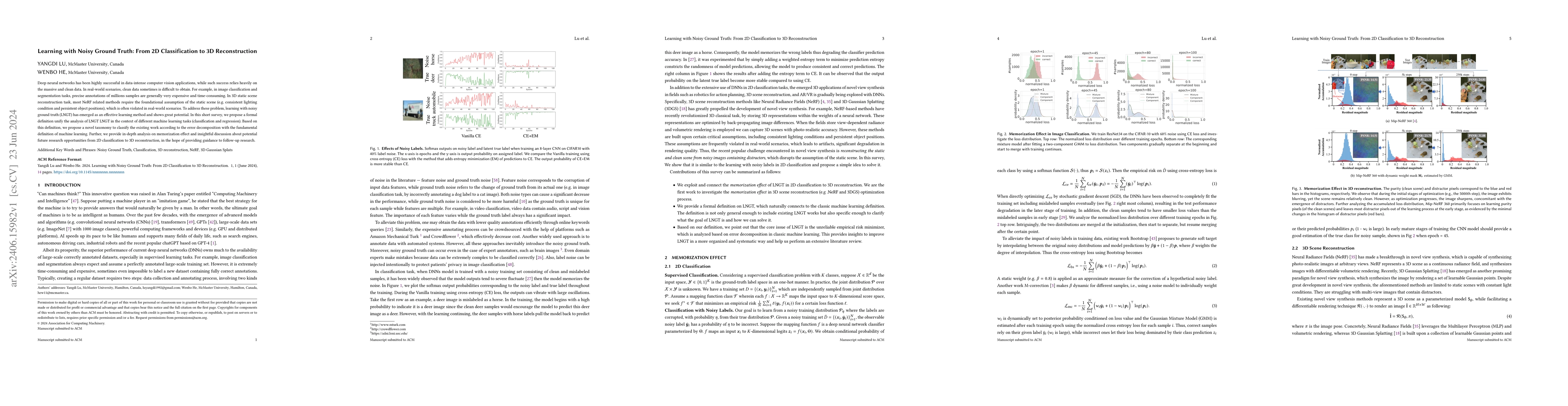 Thumbnail for Learning with Noisy Ground Truth: From 2D Classification to 3D
  Reconstruction