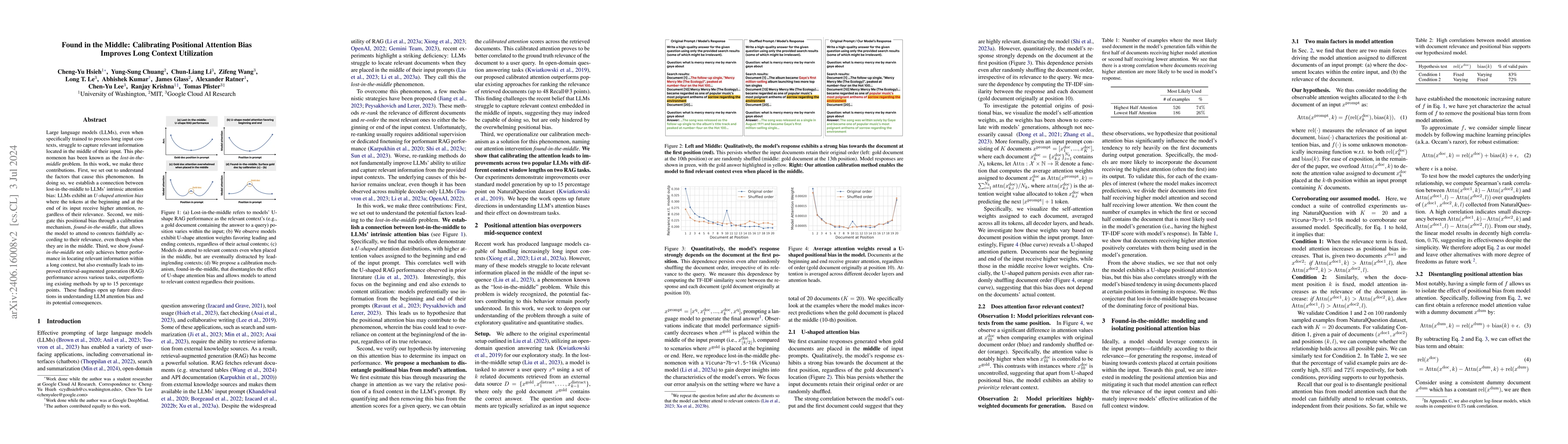 Thumbnail for Found in the Middle: Calibrating Positional Attention Bias Improves Long
  Context Utilization