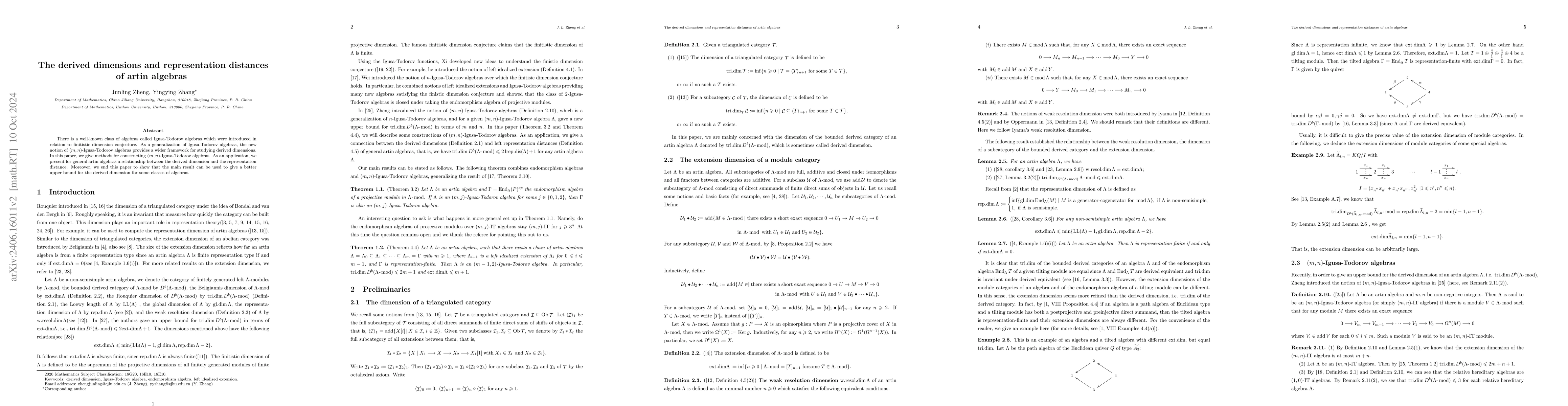 Thumbnail for The derived dimensions and representation distances of artin algebras
