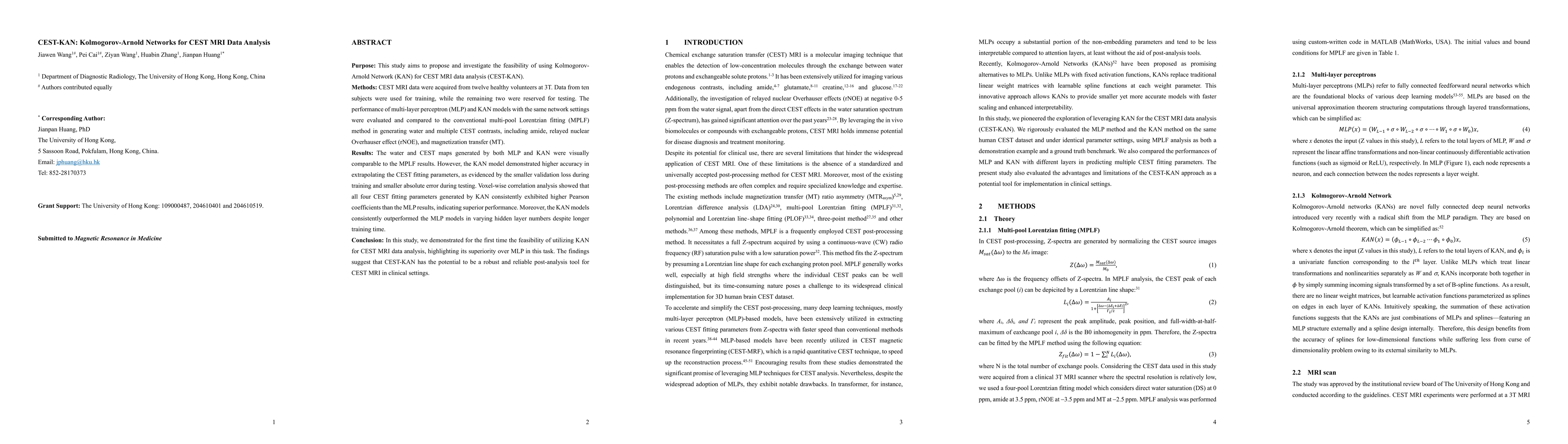 Thumbnail for CEST-KAN: Kolmogorov-Arnold Networks for CEST MRI Data Analysis