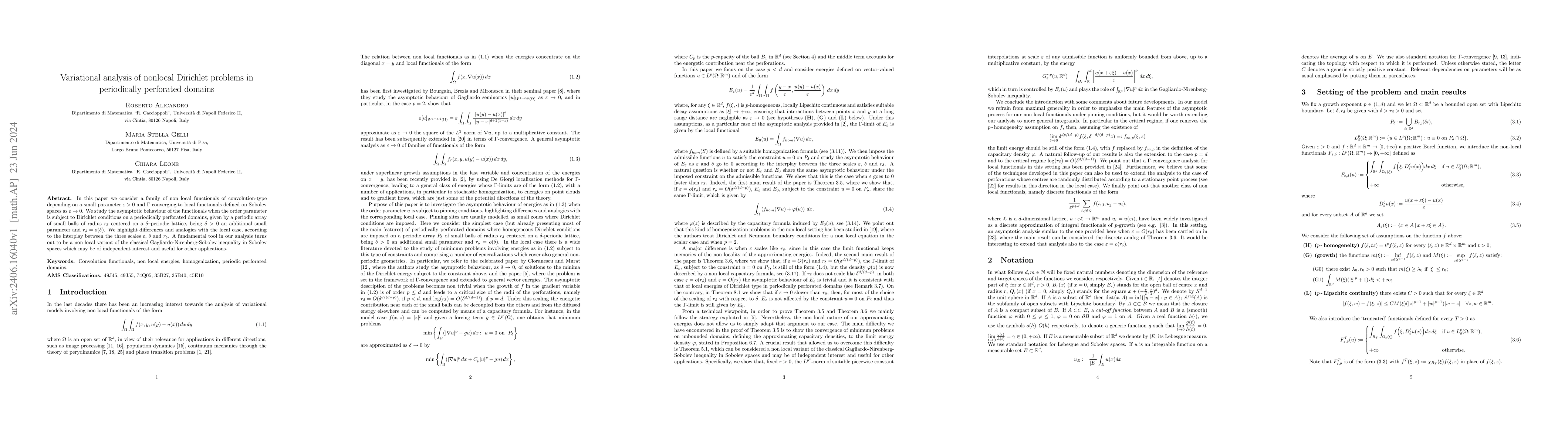 Thumbnail for Variational analysis of nonlocal Dirichlet problems in periodically
  perforated domains