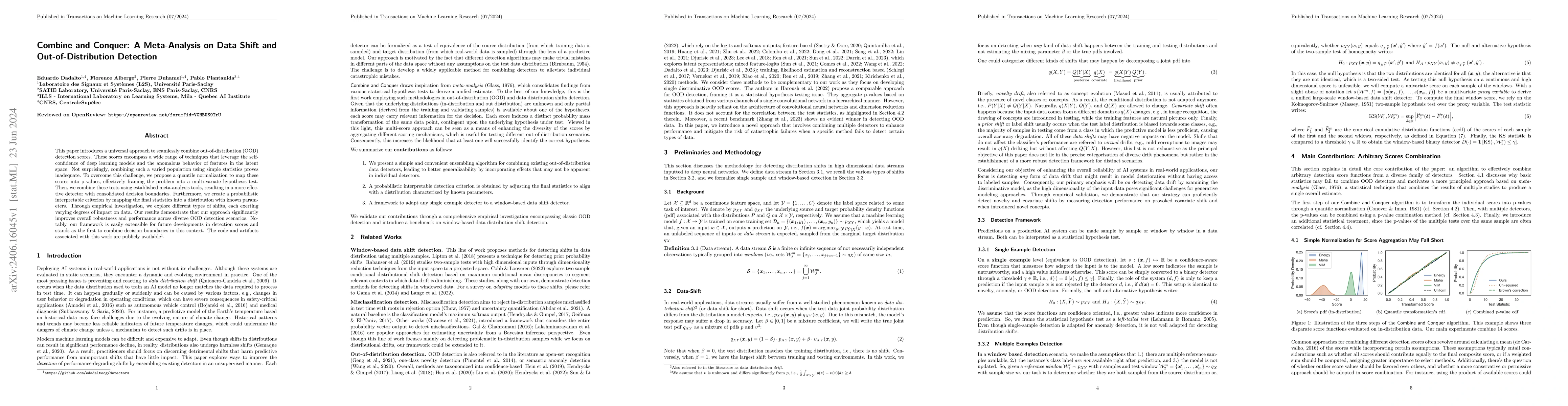 Thumbnail for Combine and Conquer: A Meta-Analysis on Data Shift and
  Out-of-Distribution Detection