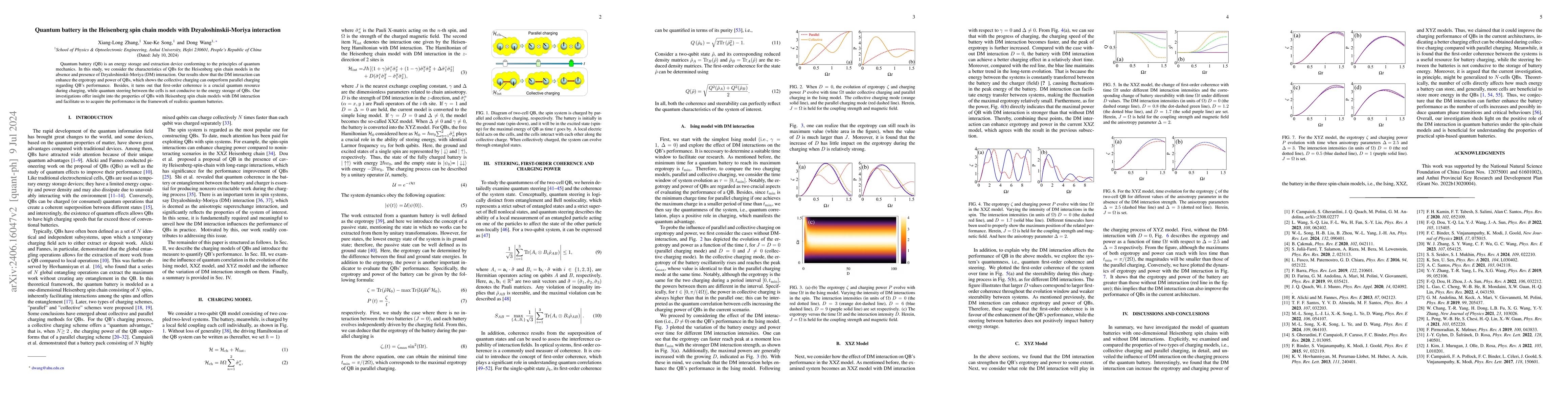 Thumbnail for Quantum battery in the Heisenberg spin chain models with
  Dzyaloshinskii-Moriya interaction