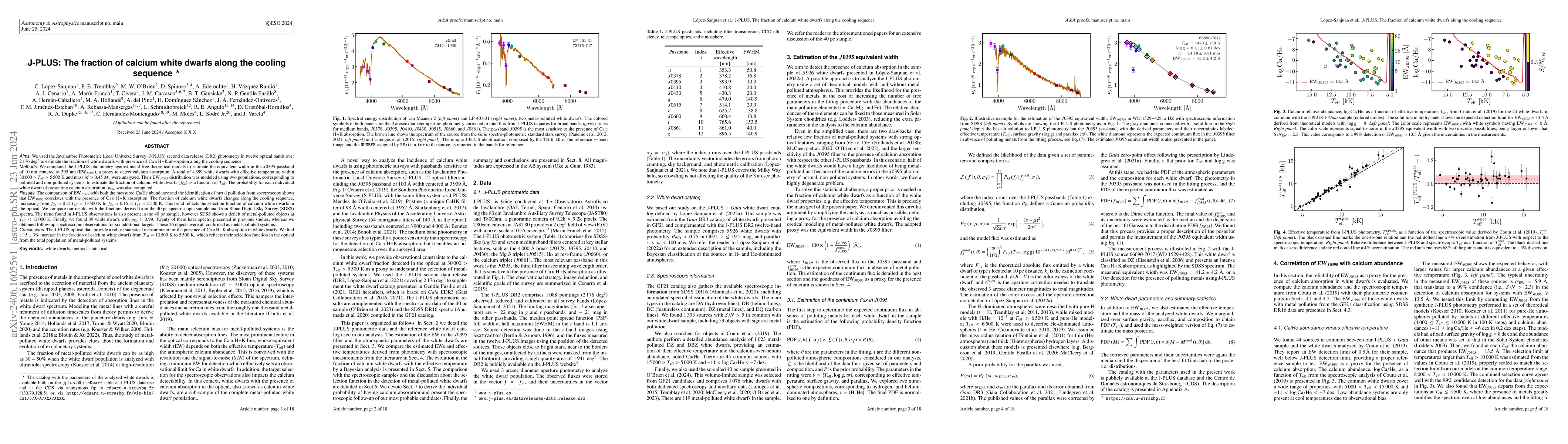 Thumbnail for J-PLUS: The fraction of calcium white dwarfs along the cooling sequence