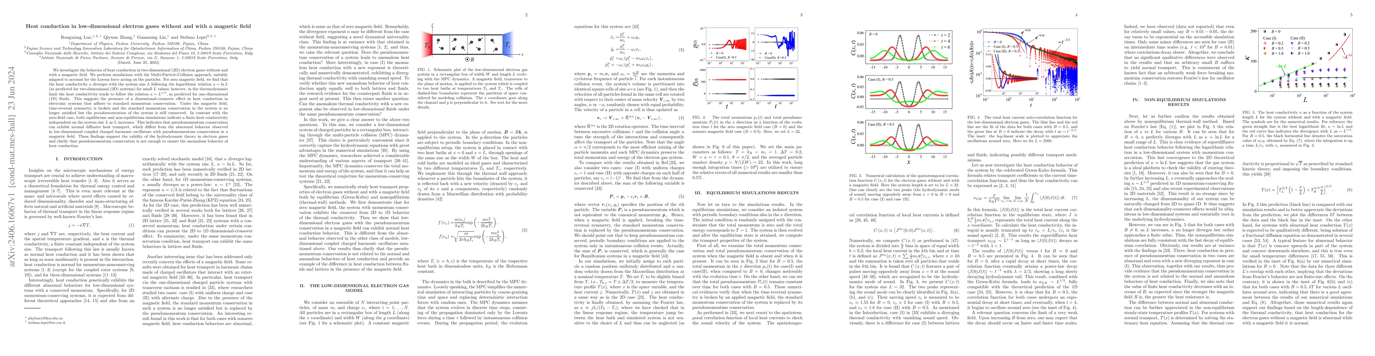 Thumbnail for Heat conduction in low-dimensional electron gases without and with a
  magnetic field