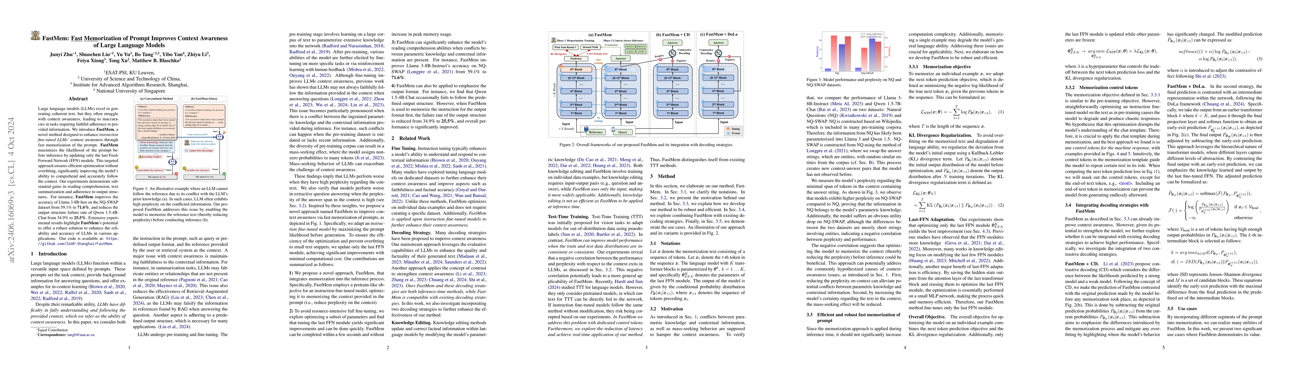 Thumbnail for FastMem: Fast Memorization of Prompt Improves Context Awareness of Large
  Language Models