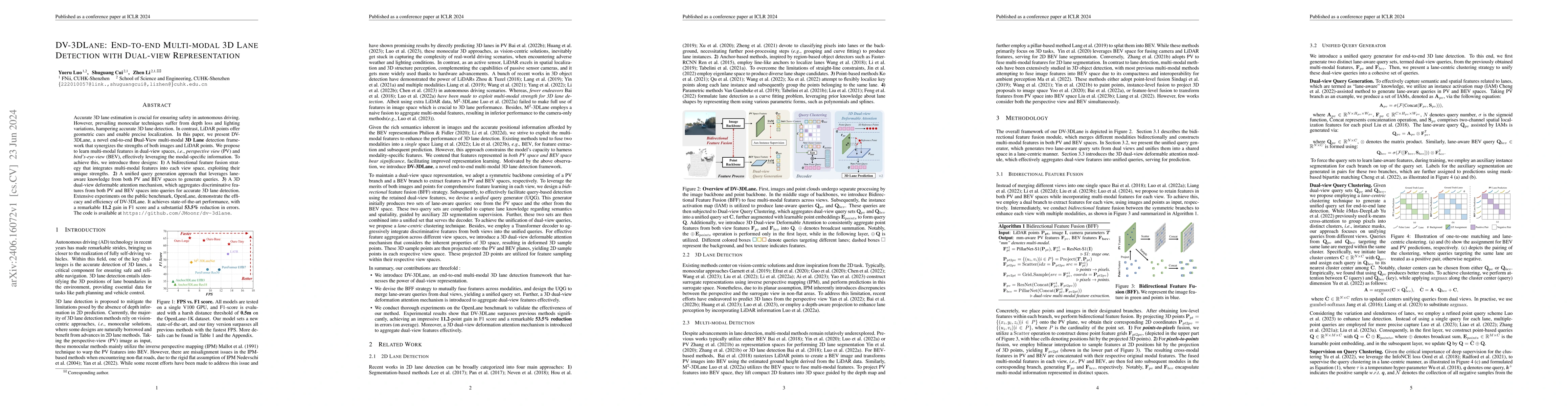 Thumbnail for DV-3DLane: End-to-end Multi-modal 3D Lane Detection with Dual-view
  Representation