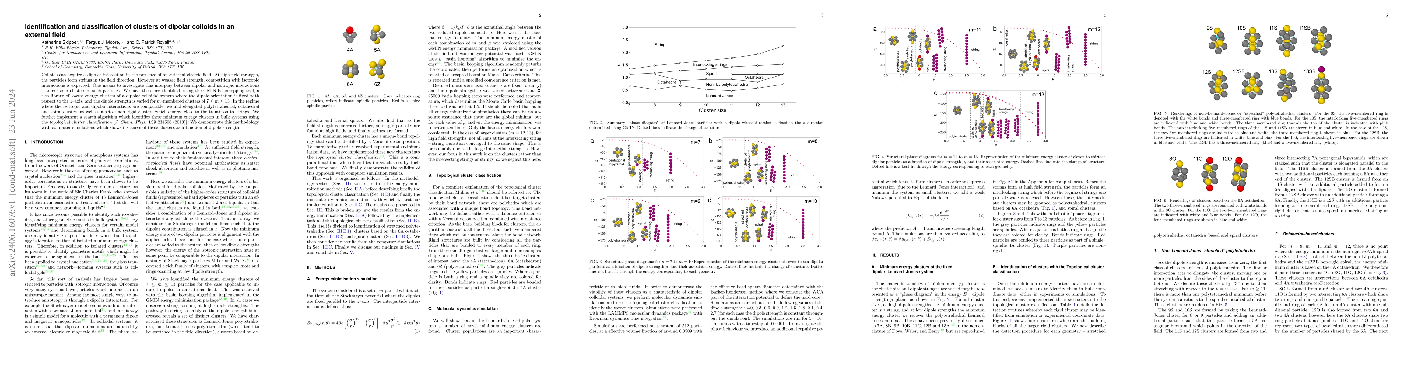 Thumbnail for Identification and classification of clusters of dipolar colloids in an
  external field