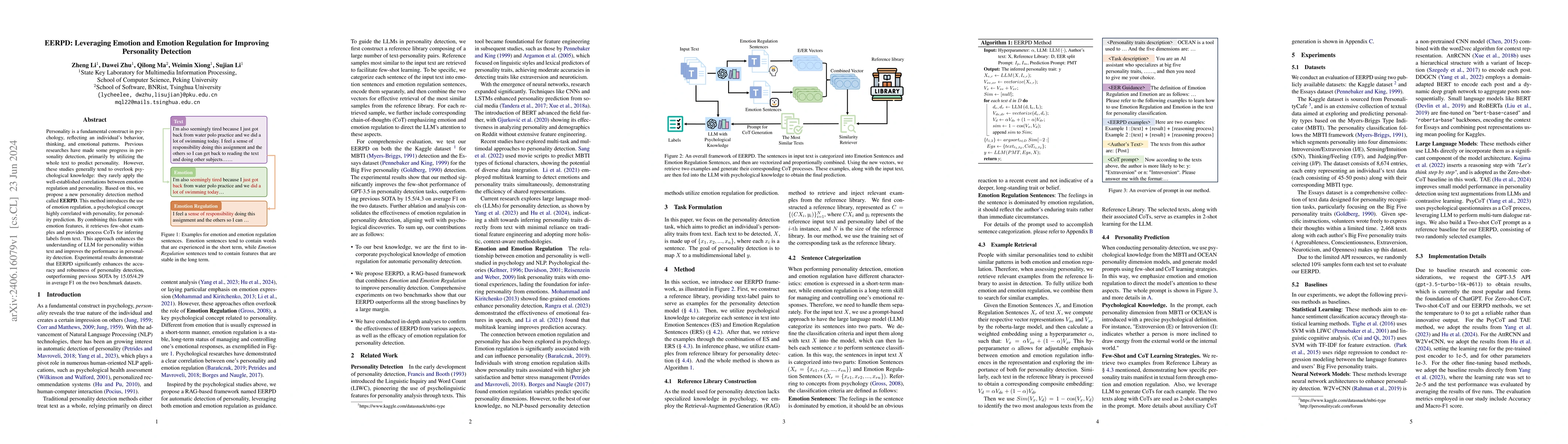 Thumbnail for EERPD: Leveraging Emotion and Emotion Regulation for Improving
  Personality Detection