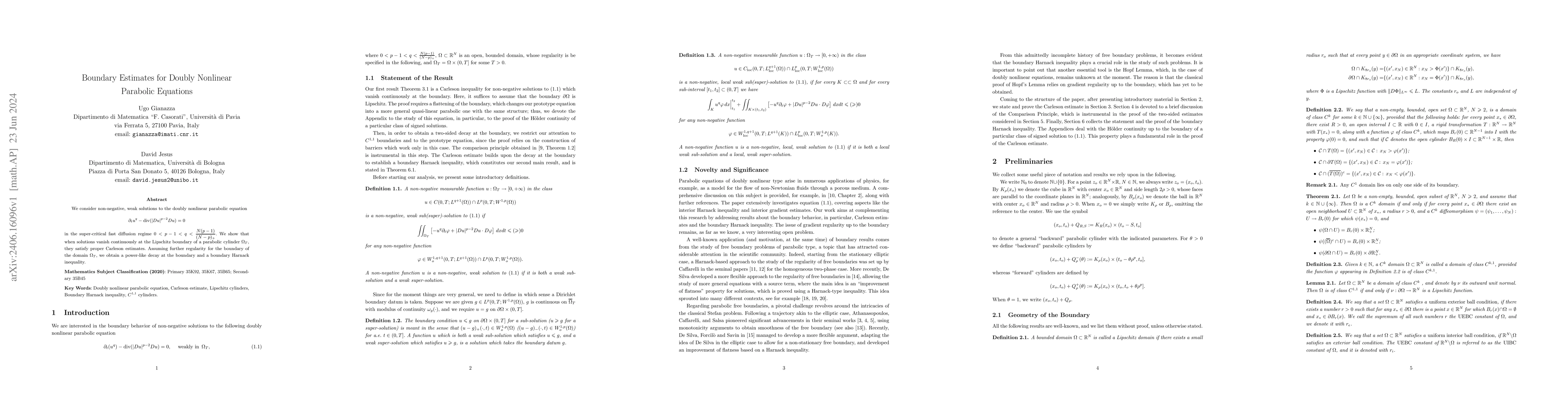 Thumbnail for Boundary Estimates for Doubly Nonlinear Parabolic Equations