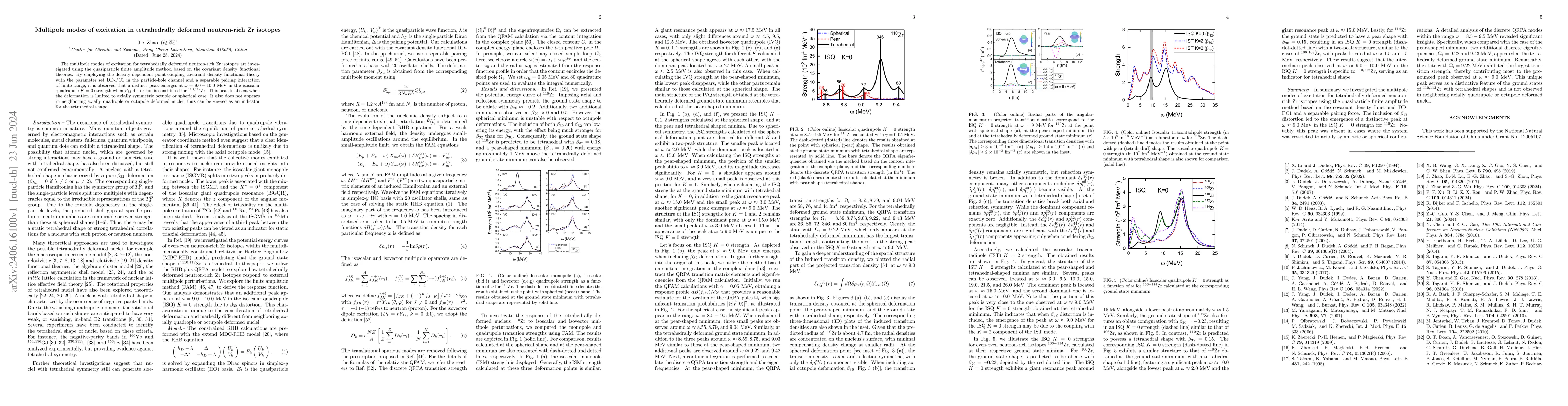 Thumbnail for Multipole modes of excitation in tetrahedrally deformed neutron-rich Zr
  isotopes