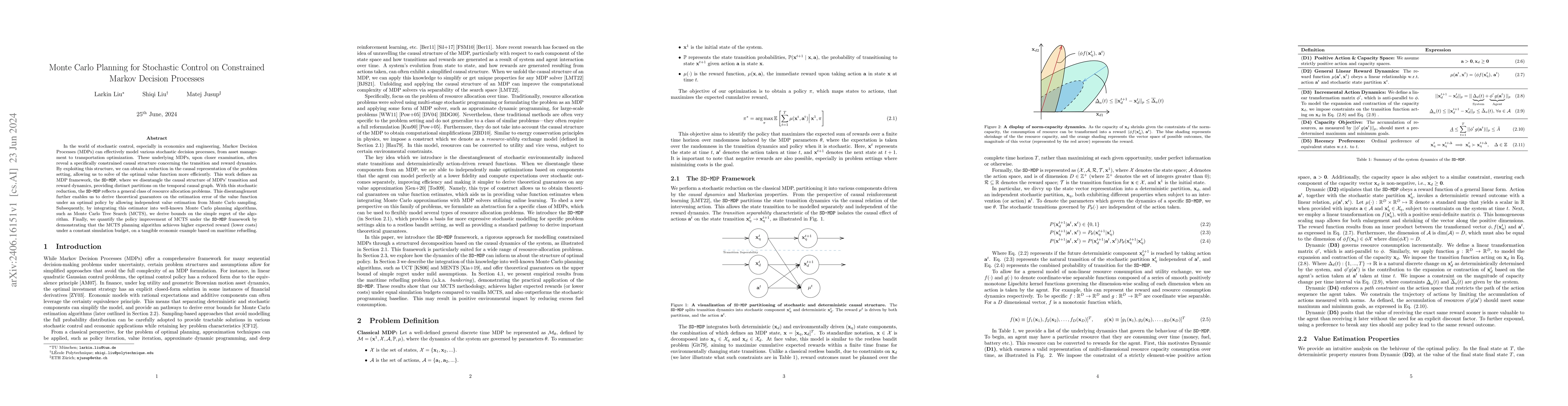 Thumbnail for Monte Carlo Planning for Stochastic Control on Constrained Markov
  Decision Processes