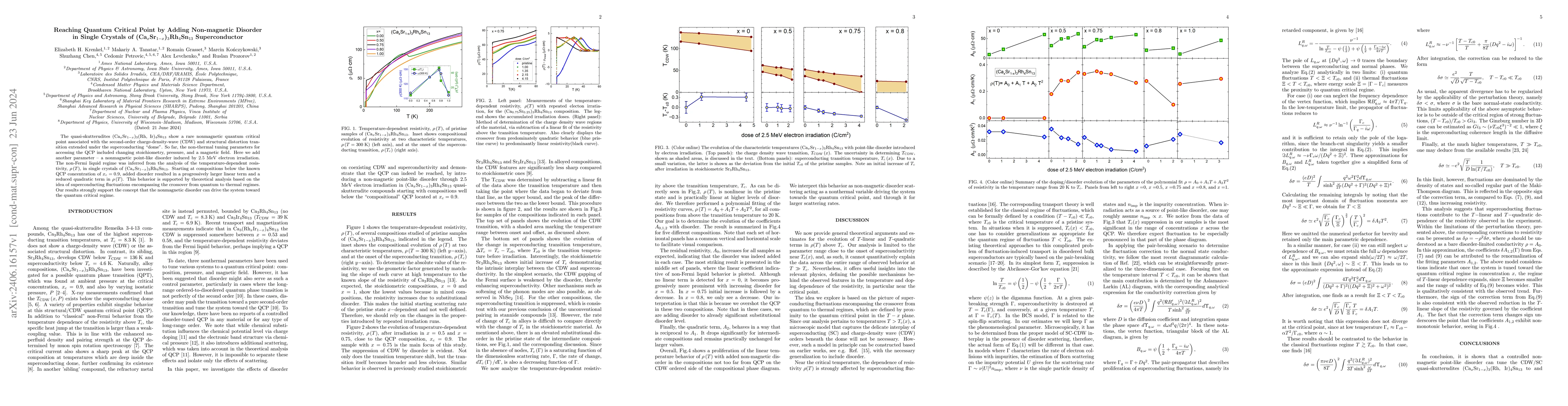 Thumbnail for Reaching quantum critical point by adding nonmagnetic disorder in single
  crystals of (Ca$_{x}$Sr$_{1-x}$)$_{3}$Rh$_{4}$Sn$_{13}$ superconductor