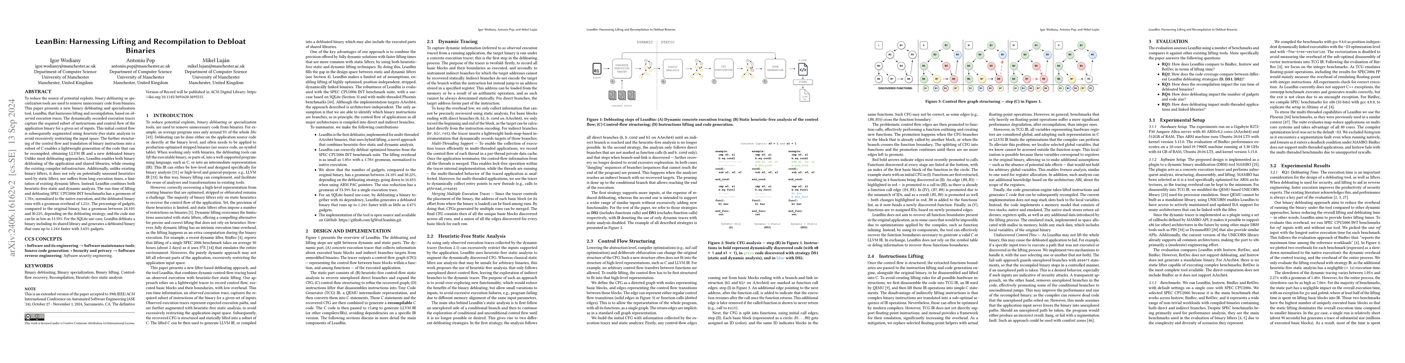 Thumbnail for LeanBin: Harnessing Lifting and Recompilation to Debloat Binaries