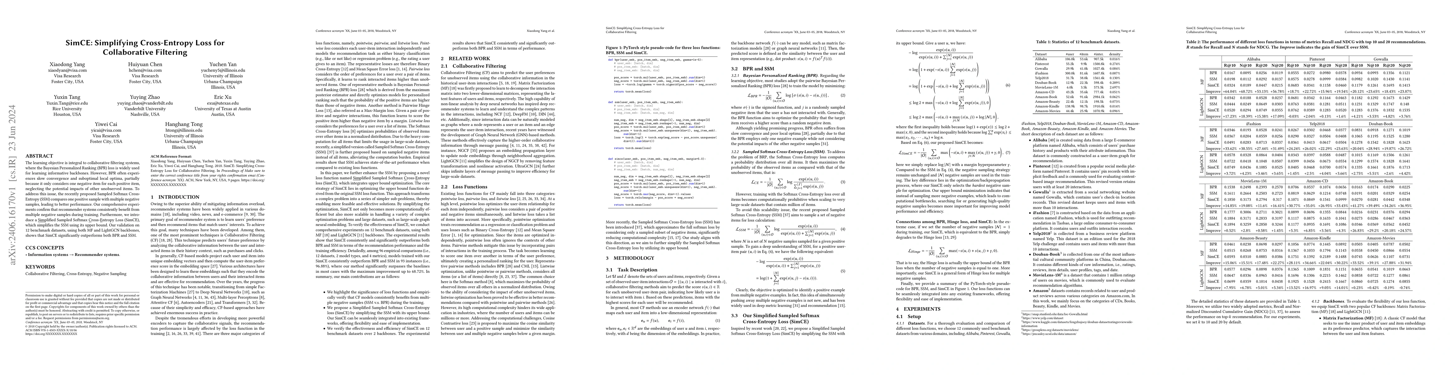 Thumbnail for SimCE: Simplifying Cross-Entropy Loss for Collaborative Filtering