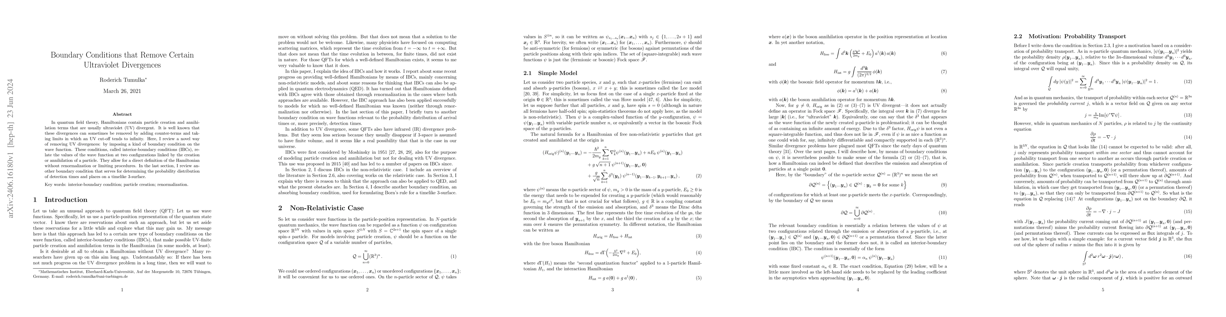 Thumbnail for Boundary Conditions that Remove Certain Ultraviolet Divergences