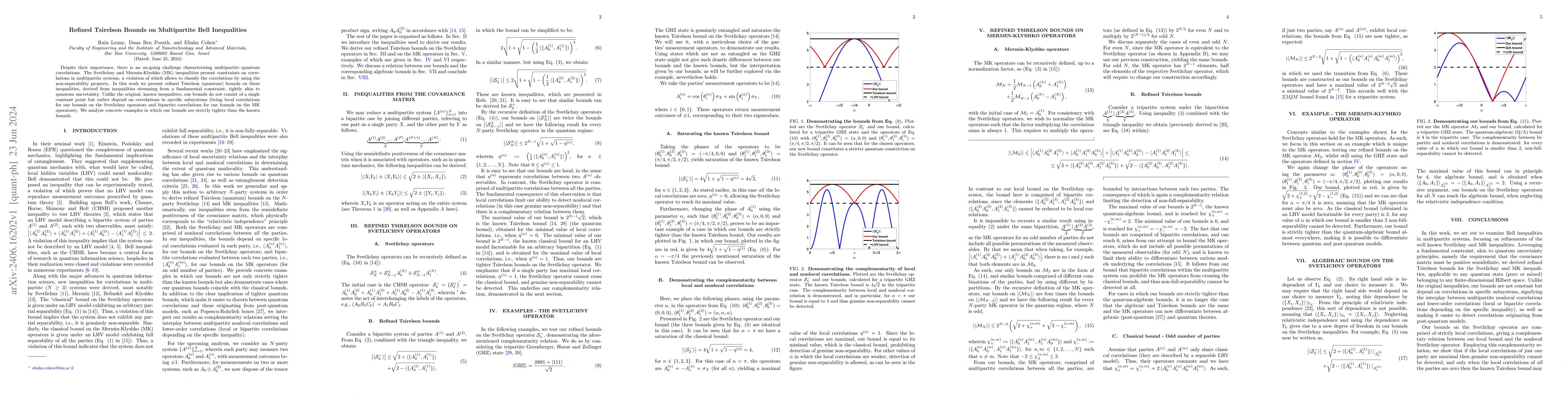 Thumbnail for Refined Tsirelson Bounds on Multipartite Bell Inequalities