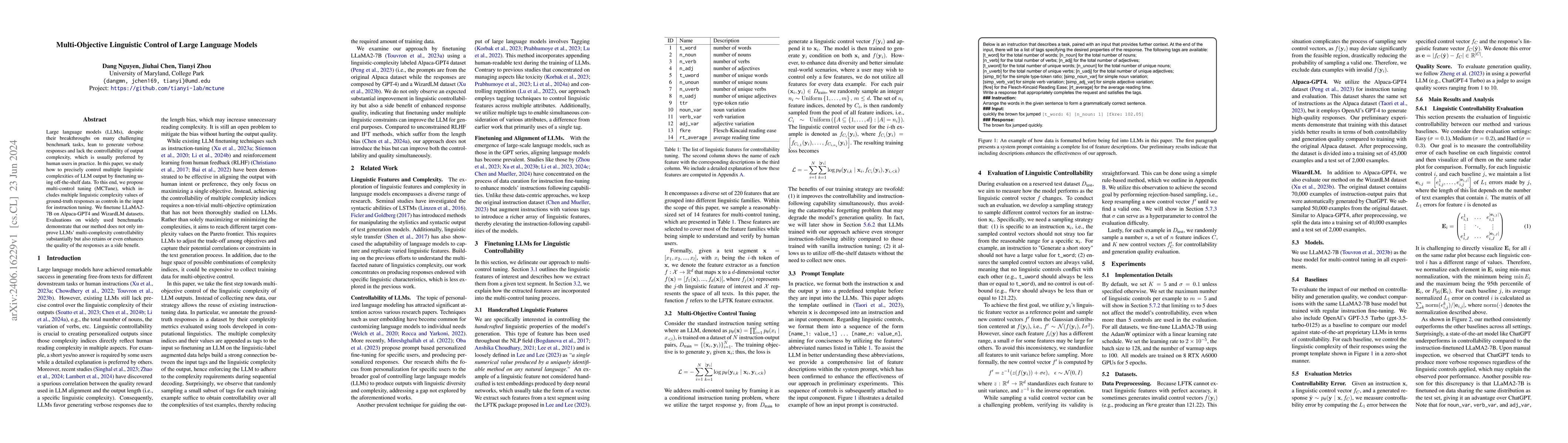 Thumbnail for Multi-Objective Linguistic Control of Large Language Models