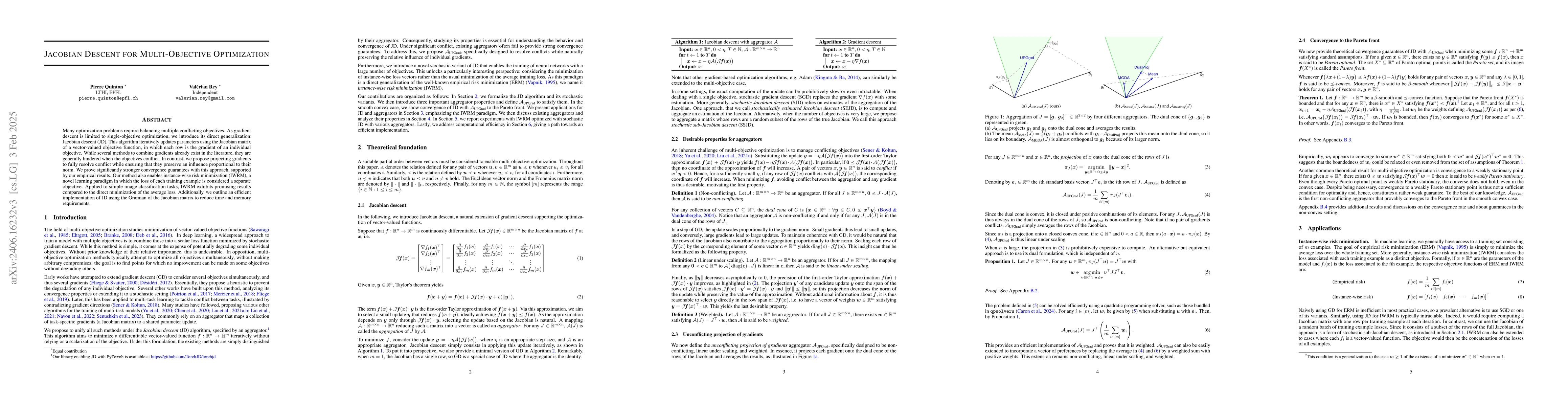 Thumbnail for Jacobian Descent for Multi-Objective Optimization