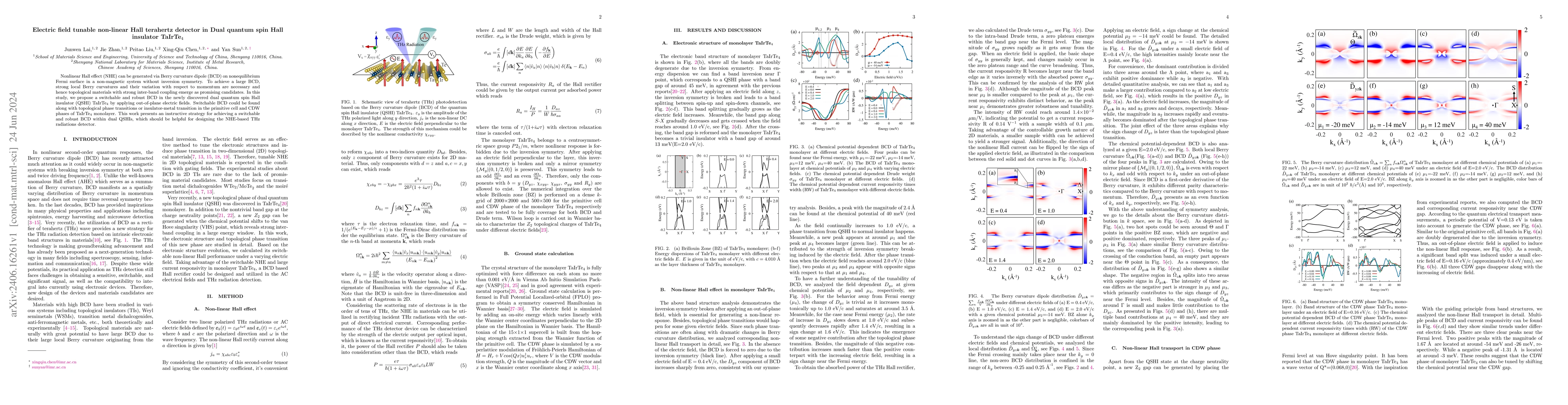 Thumbnail for Electric field tunable non-linear Hall terahertz detector in Dual
  quantum spin Hall insulator $\text{TaIrTe}_4$