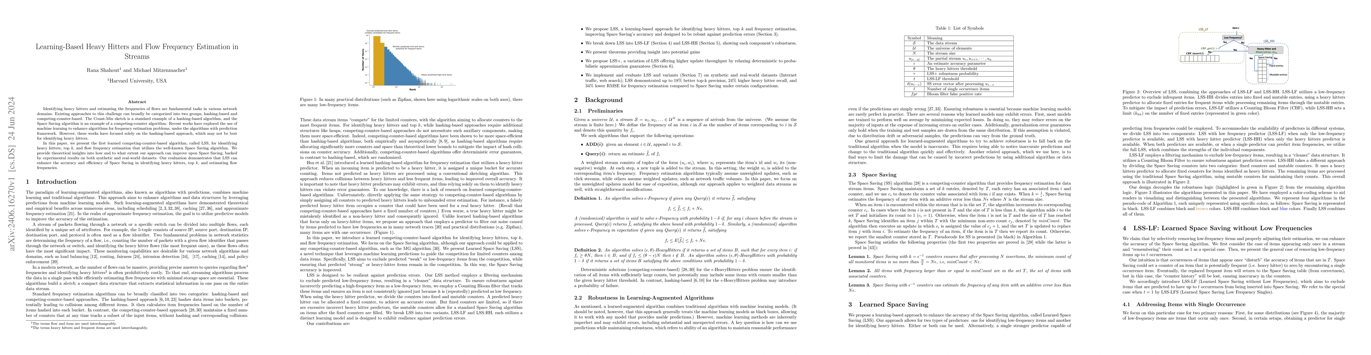 Thumbnail for Learning-Based Heavy Hitters and Flow Frequency Estimation in Streams